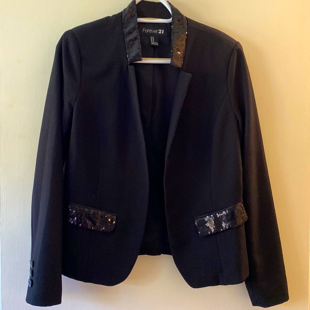 Forever 21 sequin tuxedo jacket - medium